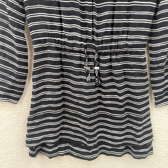 ALC Silk Striped Christopher drawstring dress black white Size 2 - Picture 4 of 14